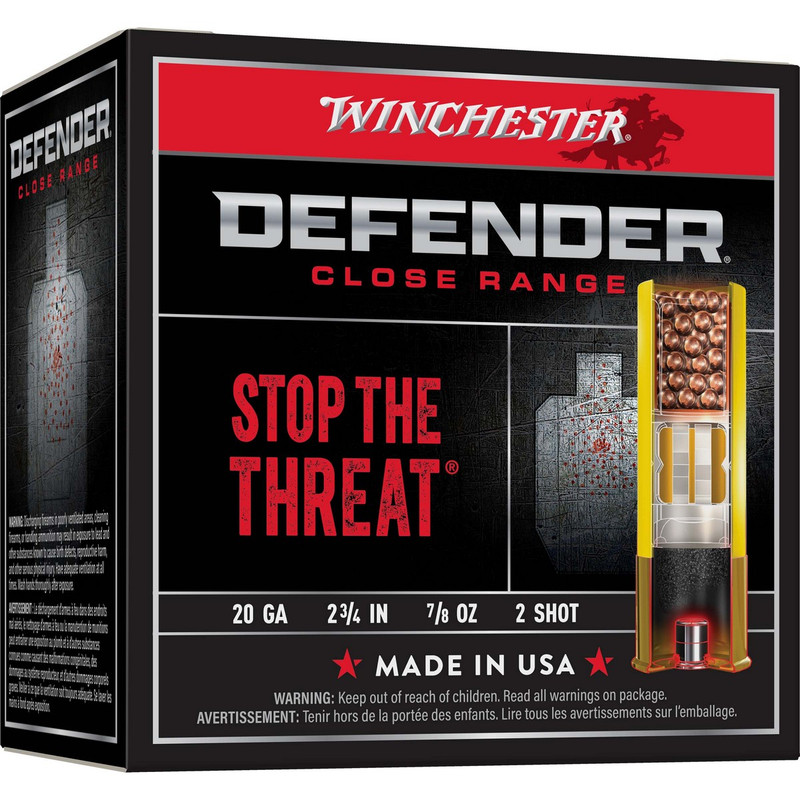 Winchester Defender 20 Ga 2 3/4" 7/8 Oz Lead 2 Box 25 Rd